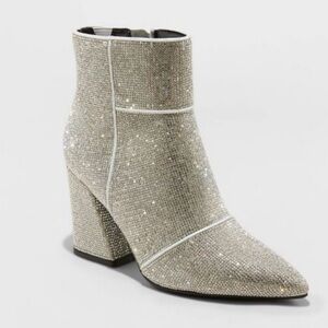 A New Day Glitter Ankle Boots Silver 11